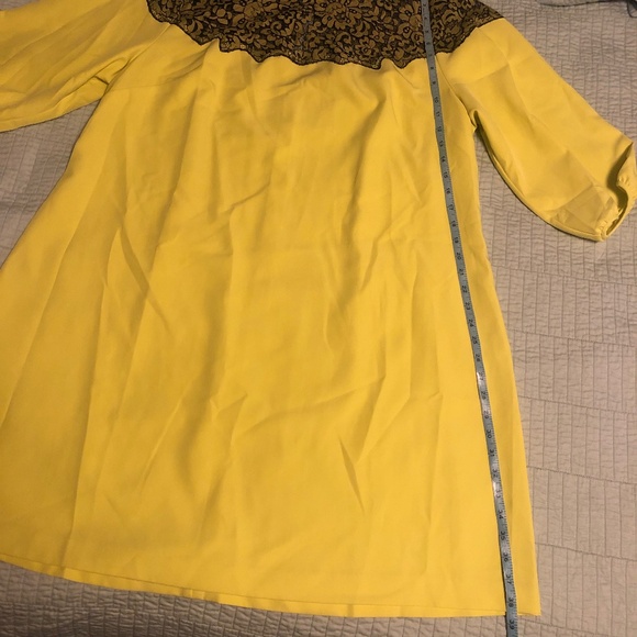 NWT Lela Rose for Lane Bryant 22 Plus Size Swing Dress Black Lace Yellow - Picture 11 of 13